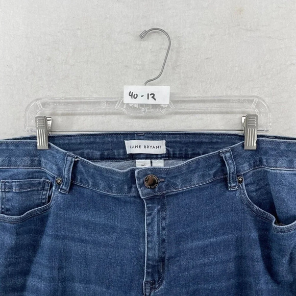 Lane Bryant Pants Women's 18S Blue Denim Flex Magic Waistband Midrise Straight - Picture 9 of 9